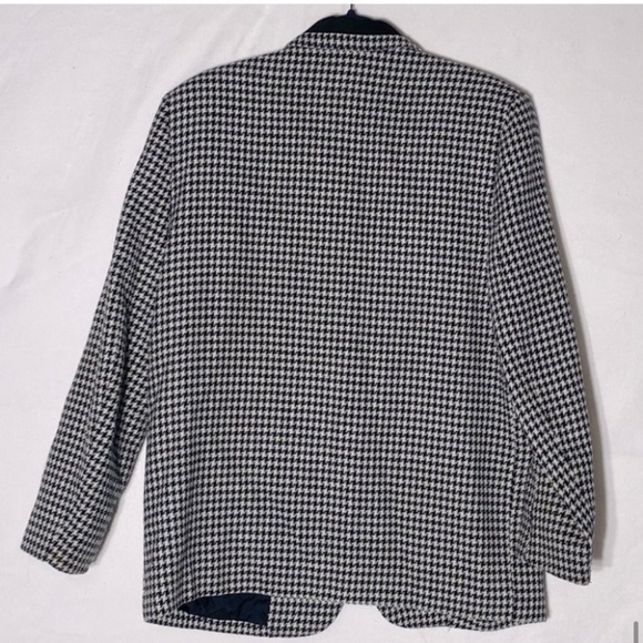 Vintage Razz International White Black Houndstooth Blazer M - Picture 12 of 13